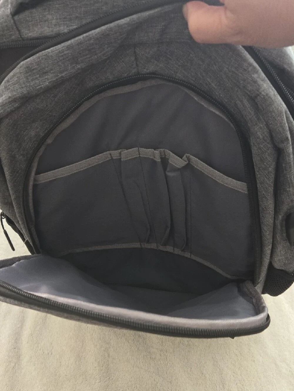 Gray Laptop Backpack with USB Charging Port